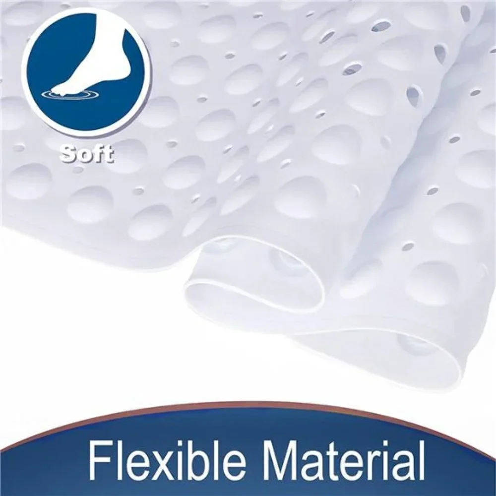 Extra Long Bath Tub Shower Floor Mat Non Slip Oversized Bathtub Mats with Drain